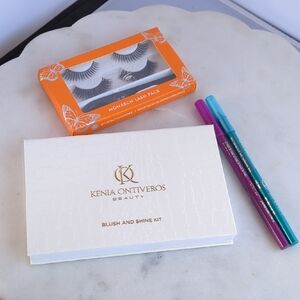 Kenia Ontiveros Blush and Shine Kit with Monarch Lash Pack & 2 Lip&Eye Liners